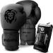 FIGHTR Premium Boxing Gloves for More Stability | for Men & Women | Boxing, MMA, Muay Thai, Kickboxing, Training & Sparring 08 10 12 14 16 oz | incl. Carry Bag All Black 14 oz