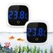 Brifit aquarium thermometer mini 2 pieces Digital aquarium thermometer for fresh water sea water LED display touch screen precision aquarium thermometer digital for fresh water marine aquarium 2 pieces white