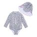 BONVERANO Baby Girls Swimsuit Toddler Bathing Suit Long-Sleeve Zipper One Piece Swimwear with UPF 50+ Sun Protection 18-24 Months Black White