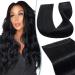 Clip in extensions real hair cheap hair extension 1 tessse 5 clips hair parts real hair remy human hair 40cm-45g ( #1 black) 40 cm #1 black