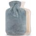 Bonilife Hot Water Bottle with Fluffy Cover-Soft Luxury 2L Large Hot Water Bottle as Great Gift for Women and Men Warm Hot Water Bag for Bed Cosy Nights Pain Relief Back Neck-Darkgrey Basic-DarkGrey