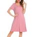 Lovasy Women's Nightdresses&Nightshirts Soft Nighties for Women Maternity nightdress Ladies Button Down Nightdress Nighties Nursing Labour Night Dress with Pockets Pink M
