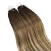Ugeat Ombre Microring Extensions | Real Hair Brown Blonde Balayage | 55cm Micro Loop Extensions | Invisible 50g 1. Microring #4/6/613 - Buy Online on GoSupps.com
