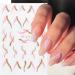 JMEOWIO Glitter French Tip Nail Art Stickers - 9 Sheets | Self-Adhesive Wave Line Design for Nail Decoration and Supplies - Buy Online on GoSupps.com