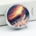 Round Pill Box - Winter Snow Sunset Landscape Print | 3 Compartment Decorative Metal Organizer | Portable Pocket Pill Case - Buy Online on GoSupps.com