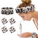 Yukago Headband and Wristband Set for Washing Face Keep Water from Running Down Your Arms 5 Pack Leopard-1