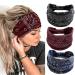 Earent Boho African Headbands Yoga Wide Knot Hair Bands Sweat Printed Headwraps Elastic Turban Headscarfs Multicolor Headwear Outdoor Hair Accessories for Women and Girls (Y-Boho 4)