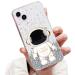 Tivenfezk nadoli for iPhone 15 astronaut hidden stands shell caricature glitter stand soft silicone bling transparent protective cover iphone 15 clear