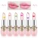 LOPHE Clear Flower Jelly Lipstick 6Pcs Magic Temperature Color Change Lip Balm Long Lasting Moisturizing Lip Gloss Set Nutritious Crystal Lip Stick Makeup Set Great Gift for Women and Girl 6 Pcs