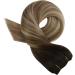 Moresoo Human Hair Weft Extensions Brown Root Ombre to Light Brown with Blonde - 16 Double Weft 100g #3/8/22 - Buy Online on GoSupps.com