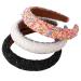 Rhinestone Headband for Women Girls 3Pcs Rhinestone Padded Headbands for Women Wedding Birthday Birthday Prom Pageant Party Halloween Hair Accessories For Women Girls(Black White Multicolour)