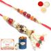 Ghasitaram Gifts Rakhis Online - Rakhi for Brother- Pearly Possesion Bhaiya Bhabhi Rakhi with 100 GMS of Dryfruits Mix Can 200 GMS of Kaju katli Rakhi Set & 100g Dryfruits Mix Can 200g Kaju katli