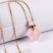 YGLINE Rose Quartz Healing Crystal Necklace - Natural Gemstone Perfume Bottle Pendant for Women - Buy Online on GoSupps.com