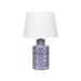 Table lamp porcelain blue / white vase shape with fabric shade cone shape Marcelin