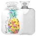 Naanle watercolor heat bottle with reference colorful pineapple heat bottle transparent 2 l large warm-up bag for bed hand feet pain relief heat and cold therapy