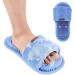 Petalum foot clothes shower silicone massage sandals with non -slip suction cups deep cleaning foot brush shower massage device for shower cornea peeling foot massage blue 1pcs blue OneSize