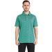 Men's Golf Polo Shirt - Green Stripe | Short Sleeve Moisture Wicking Dry Fit - Large Size - Buy Online on GoSupps.com