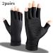 PSOWQ Fingerless Arthritis Gloves - Pain Relief for Carpal Tunnel & Rheumatoid Pain - Unisex - 2 Pairs - Buy Online on GoSupps.com