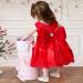 LZH Baby Girls Lace Dress 6-12 Months Red - Flower Baptism Christening Tutu Gown - Buy Online on GoSupps.com