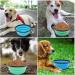 Slson 2-Piece Foldable Dog Travel Bowl Set | 1000ml Safe Pet Water & Feed Bowls with Carabiners for Cats & Dogs - Light Blue - Buy Online on GoSupps.com