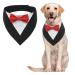 Maustlie dogs Smoking Bandana formal pet smoking fly formal solid dog hollow adjustable pet suit fly bandana for wedding birthday halloween Christmas (m red -black) m redschwarz