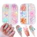 3D Aurora Bow Nail Charms 2Boxes Colorful Cute Nail Art Bows 72PCS Resin Bowknots Nail Jewelry Supplies for Nail Art Design Decorations Craft DIY