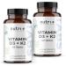 Nutri + Vitamine D3 K2 MK7 vegan - haute Dose - D p t de Vitamine D du Lichen (1000 IE 25 g) - v g talien - Chol calcif rol - 50 g M nachinone - 120 Comprim s de D3K2 - Buy Online on GoSupps.com