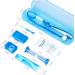 Orthodontic Care Set - Portable Braces Cleaning Kit with 8 Pieces | V Brush Mouth Mirror Interdental Brush & Dental Floss - Ideal Oral Care Travel Set (Blue) - Buy Online on GoSupps.com