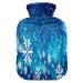 Snowflakes Christmas New Year Heat bottle with cover Heat bottles for pain relief heat bottle Water bag Heading bags for cramps 1l