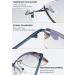 Lanomi Frameless Reading Glasses - Blue Light Filter UV400 Protection Gray Tinted Lens Rectangle Vision Aid 1.0x Magnification - International Shipping Available - Buy Online on GoSupps.com