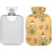 NAANLE Avocado Christmas Hot Water Bottle - 2L Large Transparent Bottle for Heat & Cold Therapy Santa Claus Hat Design for Pain Relief - Buy Online on GoSupps.com