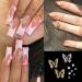 FEIlei Butterfly Nail Charms Metal Nail Studs 3D Nail Rhinestones Nail Art Decorations - Buy Online on GoSupps.com