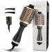 Hot Air Brush, 4 in 1 Hair Dryer Brush & Volumizer, One Step Blow Dryer Suitable for Straight and Curly Hair, Ceramic Coating Achieve Salon Styling at Home 1200W(Gold) A-gold