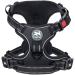 POPOT No pull dog harness reflective dog harness for dogs without a choke adjustable soft padded pet vest with easy control handle for small to large dogs (black XS) XS black