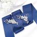 Deladola Silver Flower Wedding Hair Pins with Rhinestones and Pearls - Pack of 2 - Buy Online on GoSupps.com