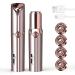 Hair Removal Device(2023) Facial Hair Removal for Women- GURELAX Womens Hair Remover Painless Face Hair Removal-Best Face Shavers/Trimmer for Chin Upper Lip Peach Fuzz-Included 4 x Replacement Heads Rose Gold (With 4 Rep...