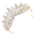 Minkissy Women's Tiara with Comb | Crystal Crown Headband for Bridal & Princess | Elegant Gold & White Rhinestones - Buy Online on GoSupps.com
