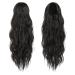 Fine Brown Ponytail Hair Extension - 45 cm Wavy Braid Corded Ponytail for Women | Darkest Brown Synthetic Hair - Buy Online on GoSupps.com