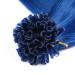Keratin Bonding Blue Hair Extensions - 40cm 25 Strands 100% Remy Real Hair U-Tip - High Quality by Novon Hair - Buy Online on GoSupps.com