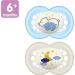 MAM Night Pacifier for 6+ months (2 pack 1 Sterilizing Pacifier Case) MAM Glow in the Dark Soother with a Soft Silicone Nipple Baby Essentials Baby Boy Designs May Vary Boy Night Pacifiers - Buy Online on GoSupps.com