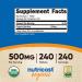 Nutricost Organic Spirulina 500mg - 240 Tablets | Gluten Free & Non-GMO - Buy Online on GoSupps.com