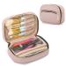 Yarwo make -up bag organizer cosmetic bag for brushes sets and makeup accessories brush set storage bag for trip on the go vacation (without makeup set) pink