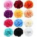 Amuhou Womens Rose Flower Hair Clip Flower Brooch for Bridal Headpiece Flamenco Dancer (Peony 12 Pcs)
