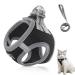 Cat dishes with a leash outbreak -proof cat leash with dishes for cats adjustable cat dishes breakout reflective tableware set for cats Small dogs (black -m) m black
