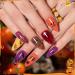 Beetles Halloween Nails 6 Colors 168pcs Medium Almond Halloween Press On Nails with Glue and Nail Stickers Yellow Orange Burgundy Glue-on Nails Reusable Acrylic Fake Nails Kit Halloween False Nails 6 Colors Nature'a Palette