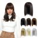 Yamel Hair Toppers for Women with Thinning Hair Wiglets Dark Brown 10 Inch Hairpiece Hair Topper with Bangs Dark Brown (with Fringe)