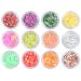 Lurrose 12 Boxes Fruit Pattern Nail Art Decor Slices Colorful DIY Nail Art Decoration (Random Style)