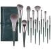 Makeup Brush 14 Brushes Set Green Large Loose Powder Highlighter Eyeshadow Foundation Contour