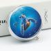 Round Turtle Pill Box | Blue Water Print 3 Compartment Portable Organizer | Decorative Metal Pocket Medicine Case - Style 1 - Buy Online on GoSupps.com