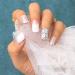 Sethexy White Glossy Squoval False Nails | 24ct Sparkle Rhinestone Acrylic Press-On Fingernails with Glue for Women & Girls - International Shipping Available - Buy Online on GoSupps.com
